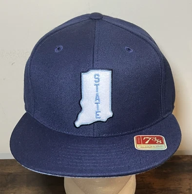 Sombrero Mitchell & Ness Indiana State Sycamores ajustado 7 3/8 azul marino 100 % lana Foto 1 de 4