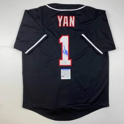 Autographed/Signed Petr Yan UFC MMA Black Jersey Shirt PSA/DNA COA - Image 1 of 4