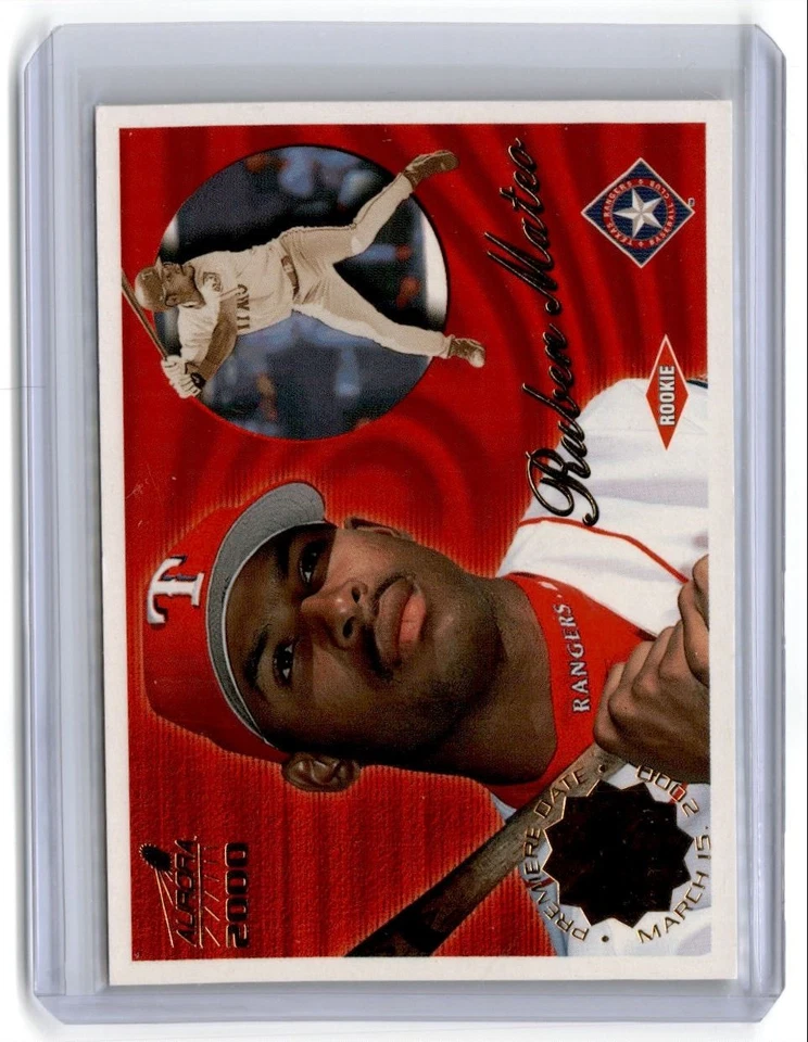 2000 Pacific Aurora Premiere Date Ruben Mateo Rookie 26/52 Texas Rangers #142 - Image 1 of 2