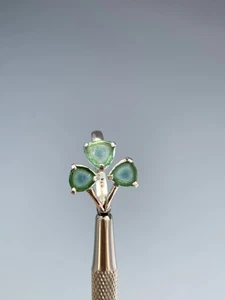 Anillo de rodajas de turmalina: declaración hecha a mano de piedras preciosas de plata de ley 925 - Imagen 1 de 9