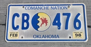 COMANCHE NATION Tribal License Plate Oklahoma 1998 Real Embossed - Picture 1 of 2