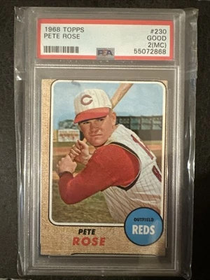 VINTAGE 1968 Topps PETE ROSE # 230 - PSA 2 - Image 1 of 2