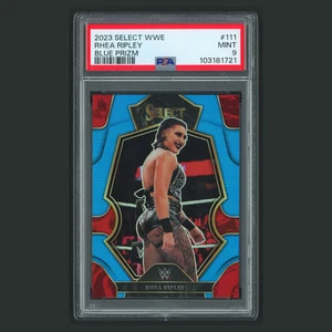Rhea Ripley /199 #111 PSA 9 2023 Select Blue Prizm WWE Wrestling Card SP MINT - Picture 1 of 4