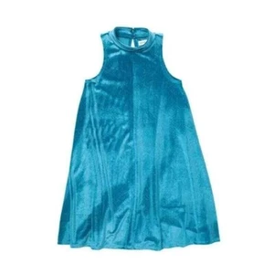 Harper Canyon Girls Mock Neck Sparkle Velour Dress in Teal Ocean L (10/12) $69 - Picture 1 of 5