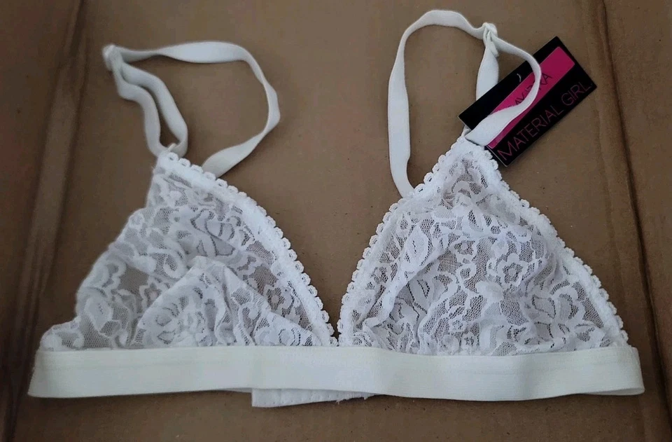 MATERIAL NIÑA Sujetador de día sin almohadillas de encaje blanco Talla 34 Foto 1 de 4