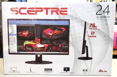 Sceptre E248W-19203RT 24" SLIM Widescreen LED Monitor BRAND NEW Sealed in BOX - Image 1 of 4