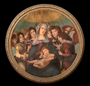Große italienische Granatapfelmadonna aus dem 17. Jahrhundert - SANDRO BOTTICELLI - Bild 1 von 14
