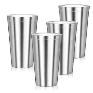 Stainless Steel Cups, 16 oz Insulated Tumbler, 4 Pack Double Wall Unbreakable... - Picture 1 of 7