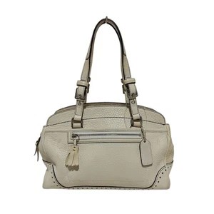 [Excelente+] Bolso de Mano Old Coach 5031 Marfil Hampton Cuero Borla - Imagen 1 de 8