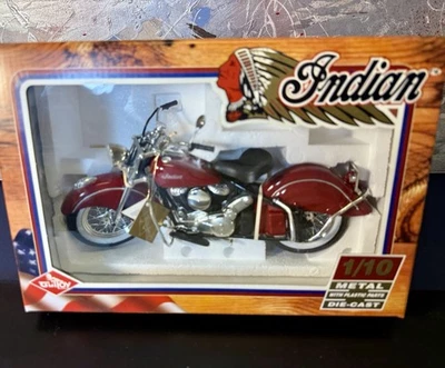 GUITOY Indian Chief 1/10 Scale Red Motorcycle NIB - Image 1 of 4