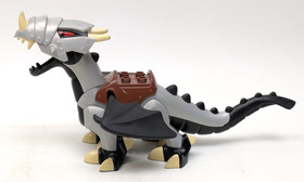 2004 LEGO DUPLO Silver Grey Armored Dragon With Black Underside (7846)