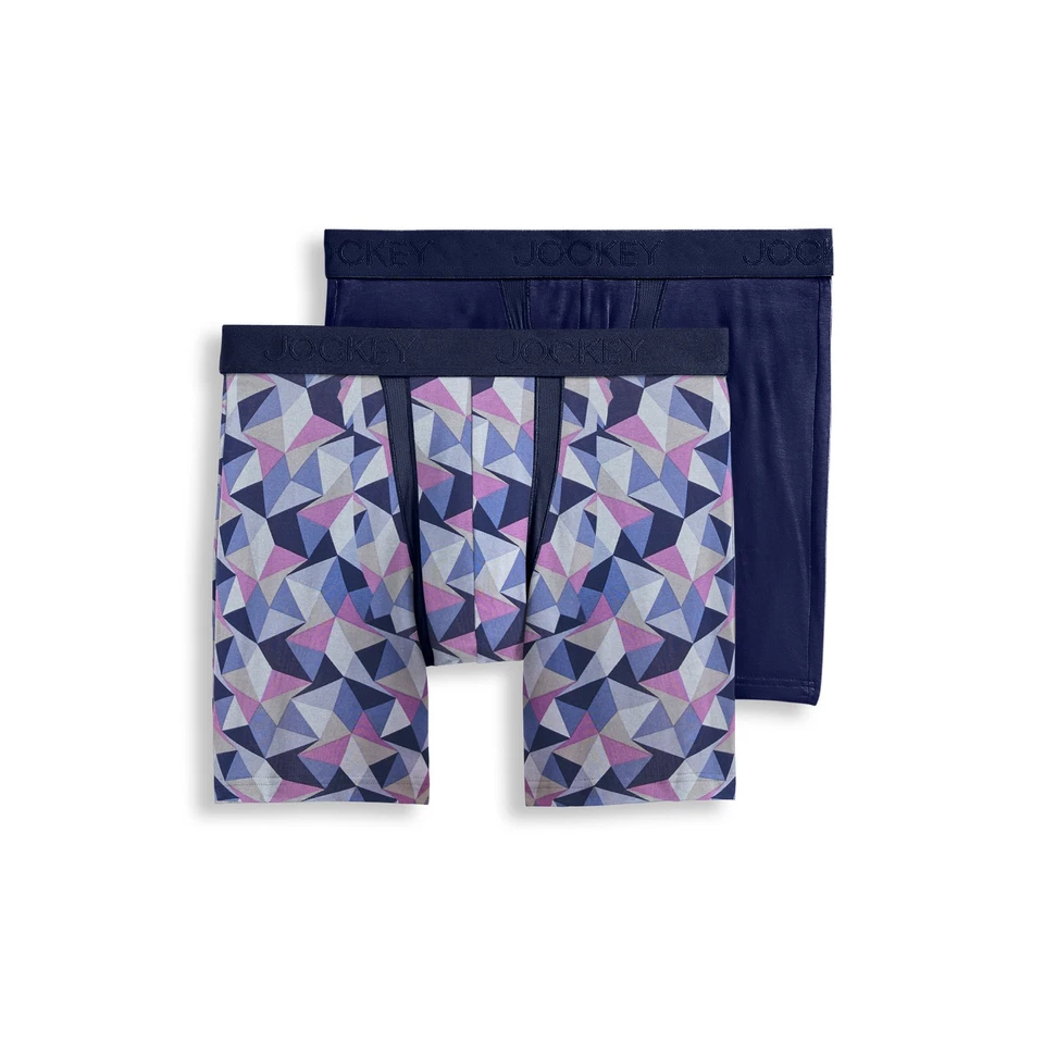 Calzoncillo boxer Jockey para hombre Big Man a prueba de rozaduras algodón elástico 6" - Paquete de 2 Foto 1 de 1