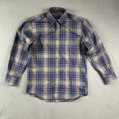 Camisa Sir Pendleton Para Hombres Mediana Púrpura Larga A Cuadros Abotonada Lana Informal Foto 1 de 4