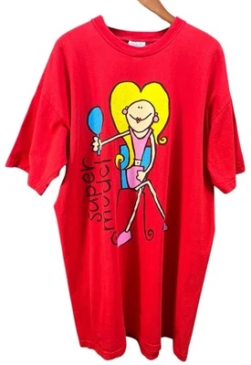 Camisa de dormir vintage años 70 Vanity Fair "Super Model" talla única jersey algodón Foto 1 de 4