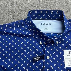 Izod Athletic Fit Hemd XL Button Down Kurzarm TH Navy Watermelon Woven - Bild 1 von 11
