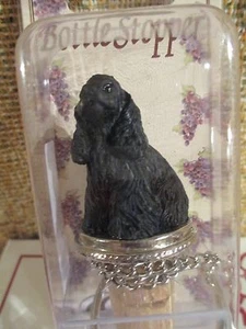 COCKER SPANIEL BLACK WINE STOPPER B - Picture 1 of 3