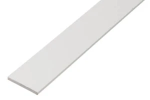 Alberts Flachstange Flachstab Flachmaterial Flachprofil Weiss Kunststoff 1m 2m - Bild 1 von 4