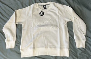 Brand New Large Unisex White STARTER Long Sleeve Crewneck Sweatshirt With Logo - Picture 1 of 4
