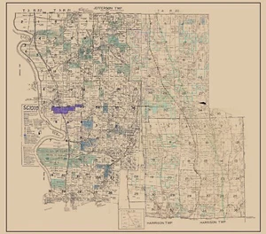 1929 Farm Line Karte von Scioto County Ohio Öl- und Gasbohrungen - Bild 1 von 3