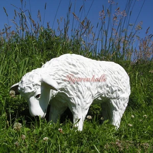 Schaf Schäfchen Tierfigur Dekoration Fressend Figur Statue Skulptur Garten Deko - Bild 1 von 1
