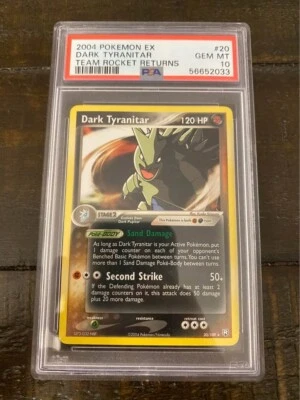 Pokemon 2004 EX Team Rocket Returns Dark Tyranitar Rare #20 PSA 10 Gem Mint - Image 1 of 2