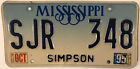 1995 MISS SIMPSON county license plate SJR 348 Magee Mendenhall Homer Bart