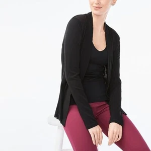 C.Crew Cascading Always Cardigan Cotton Black Small Retail $39.50 NWT - Picture 1 of 4