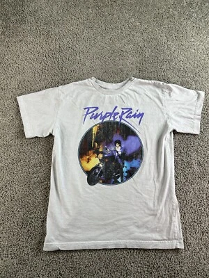 Prince Shirt Womens Extra Large Off White Purple Rain Short Sleeve Music - Image 1 of 4