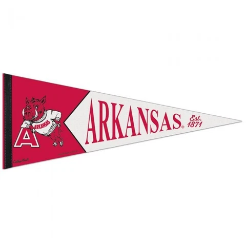 ARKANSAS RAZORBACKS PREMIUM PENNANT 12"X30" BANNER COLLEGE VAULT WINCRAFT Cover