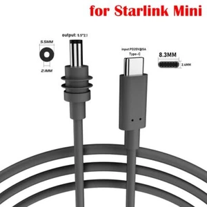 PD 100W USB C to DC Power Cable Barrel Jack Extension Line for Starlink Mini - Picture 1 of 25