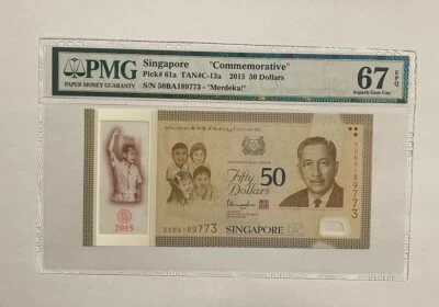 Singapore 50 Dollars 2015 P-61a COMMEMORATIVE Graded 67 GEM UNC - Image 1 of 2