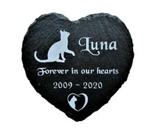 Personalised Engraved Pet Memorial Slate Heart Grave Marker Plaque Headstone Cat