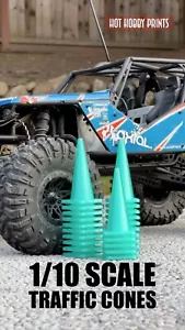 1/10 Scale Traffic Cones (10 Pack) – Drift, Race, Crawler, Translucent Teal PETG - Picture 1 of 8