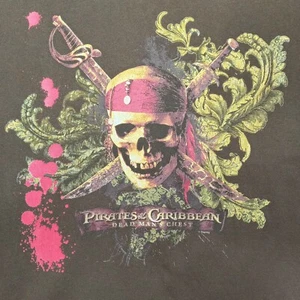 Vintage Disney T Shirt Youth XL Pirates Of The Caribbean Dead Man's Chest Top - Picture 1 of 6