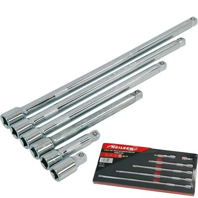 Neilsen Socket Wobble Extension Bar Set 38 75 150 200 250 300mm Long 6pc 3/8" - Image 1 of 3