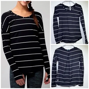 Ivivva by Lululemon Girls Mindful Moment Long-Sleeve Tee Black/white Size 12 - Picture 1 of 8
