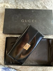 100 percent authentic Black leather GUCCI WALLET - Picture 1 of 10