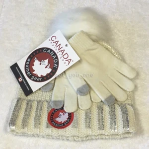 NWT Canada Weather Gear GIRLS' Metallic Fade Knit Beanie & Tech Touch Gloves Set - Picture 1 of 4