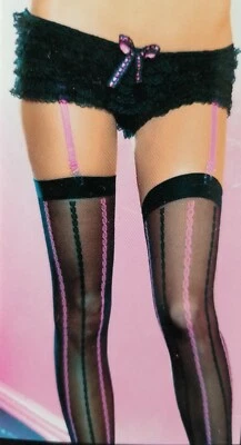 NEW Leg Ave RUFFLE PANTIE PANTY WITH BOW AND GARTERS O/S FREE SHIP - Image 1 of 4