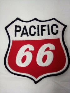 Pacific 66 Patch White Red and Black 6" Sew on - Picture 1 of 4