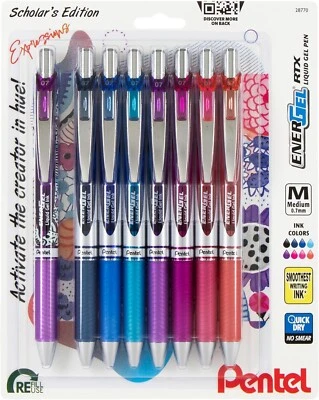 Pentel EnerGel RTX Retractable Liquid Gel Pen, Creator Expressions Pack, 0.7mm