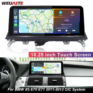 10.25'' Linux Screen Navi Wireless Carplay Stereo For BMW X5 E70 E71 2011-13 CIC - Picture 1 of 12