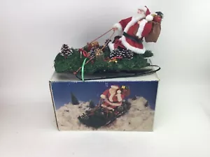 Vintage Pappmaché Weihnachtsmann auf Schlitten 17" lang x 10" hoch in OVP - Bild 1 von 4