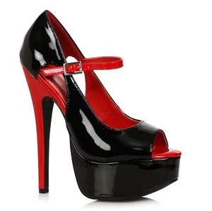 6" Black Red Stiletto High Heels Mens Crossdresser Drag Queen Shoes size 13 14 - Picture 1 of 6