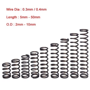 10Pcs Small Compression Spring Wire Dia 0.3mm 0.4mm Springs Steel OD 2mm-10mm - Picture 1 of 4