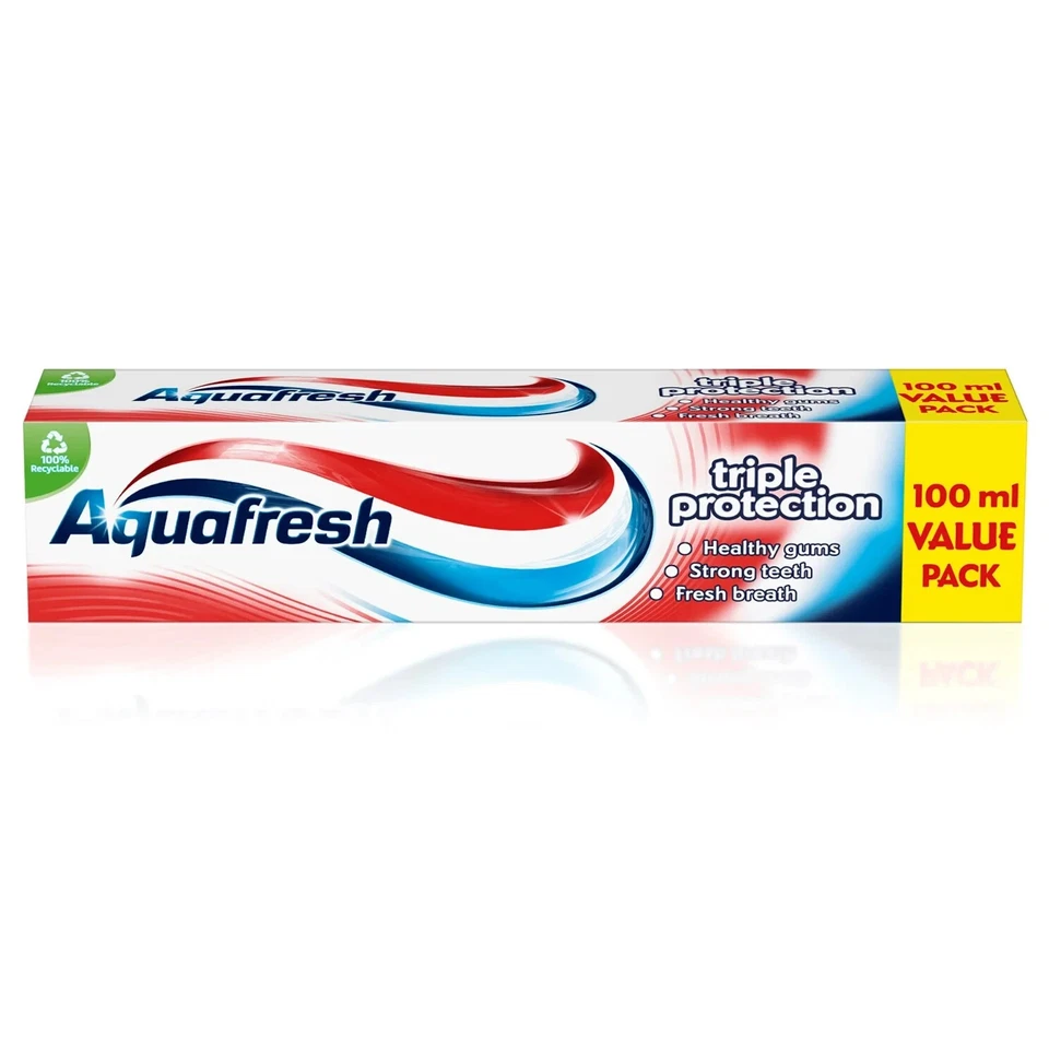 Aquafresh Triple Protection Toothpaste 100ml (FULL CASE OF 12) Free P&P - Image 1 of 1