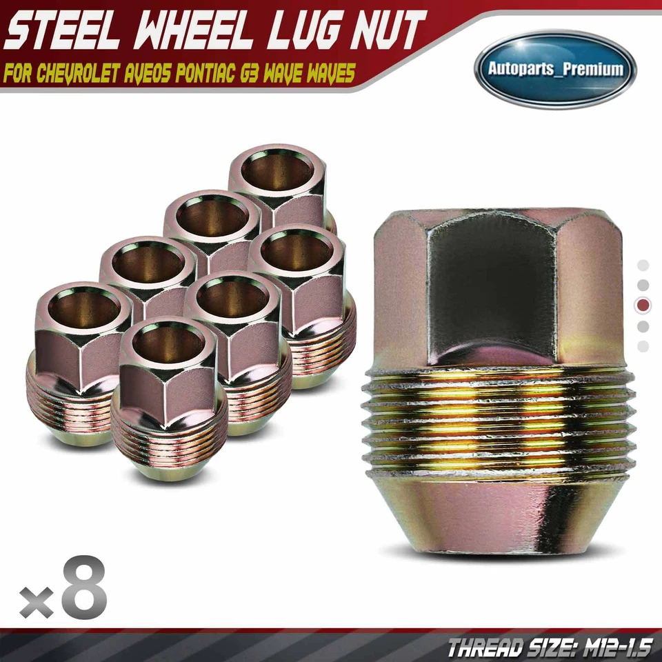 8x Tuerca de rueda delantera o trasera M12-1.5 para Chevrolet Aveo5 Pontiac G3 Wave Wave5 Foto 1 de 4