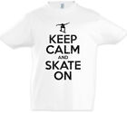 Keep Calm And Skate On Kids Boys T-Shirt Fun Skate Sk8 Or Die Skater