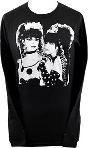 LADIES BLACK LONG SLEEVE TOP STRAWBERRY SWITCHBLADE POP ROCK NEW WAVE PUNK - Picture 1 of 2