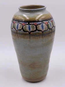 Stanwood House Studio Keramik 10" abstrakte Zylinder Vase signiert Yonnah Ben Levy - Bild 1 von 11